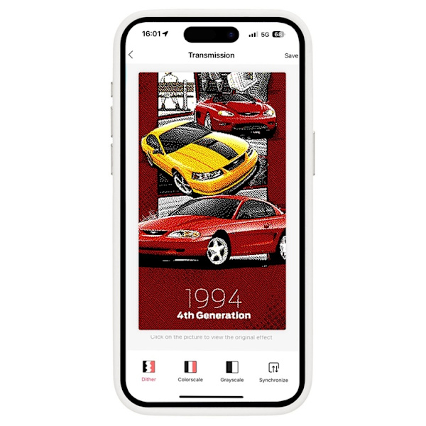 Mobilskal till iPhone 15 E Ink 4-Color Display Customized - Vit Vit