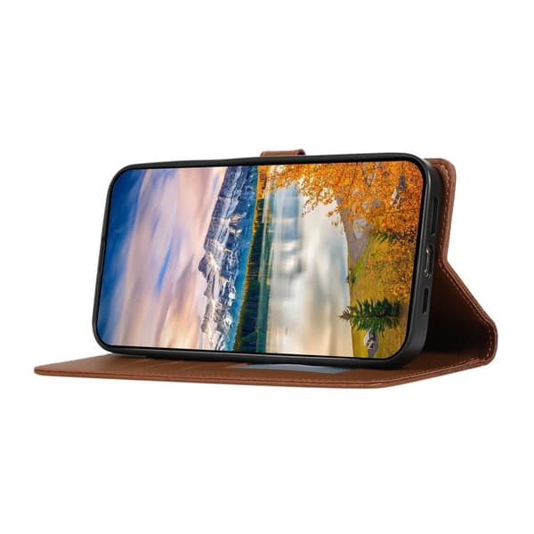Plånboksfodral för Samsung Galaxy S26 Plus 3D Rombmönster Konstläder - Brun