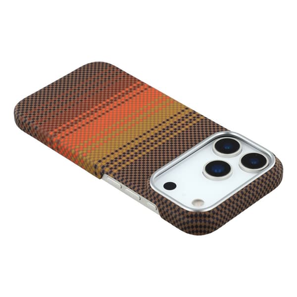 Mobilskal till iPhone 17 Pro Max MagSafe Carbon Fiber - Kaffe/Guld Brun