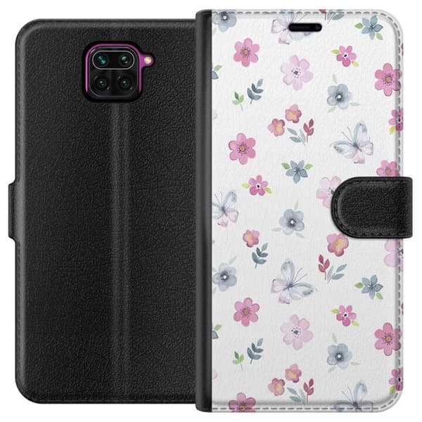 Plånboksfodral till Xiaomi Redmi Note 9 med Blommor och fjärillar