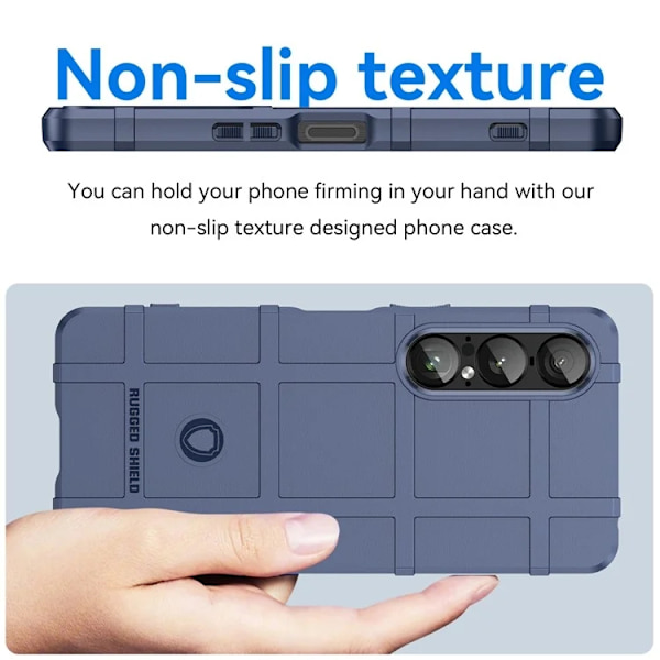 Mobilskal till Sony Xperia 1 VII Grid Scratch-Proof - Blå Blå