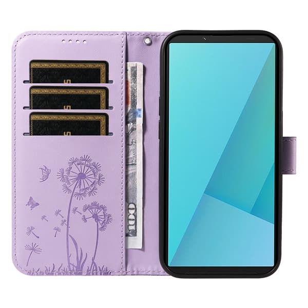 Sony Xperia 10 VII Plånboksfodral Strap Dandelion Konstläder - Lila Lila