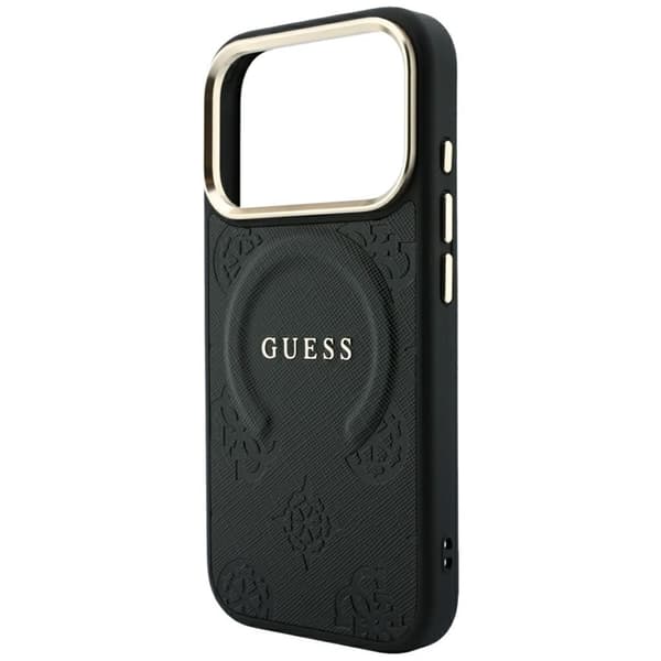 Guess Mobilskal För iPhone 18 Pro Magsafe Saffiano Peony - Svart