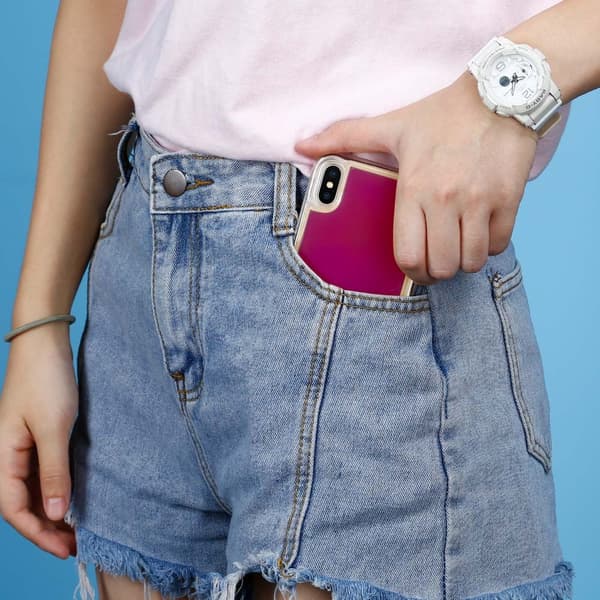 Liquid Neon Sand cover til iPhone Xs Max - Violet Lila