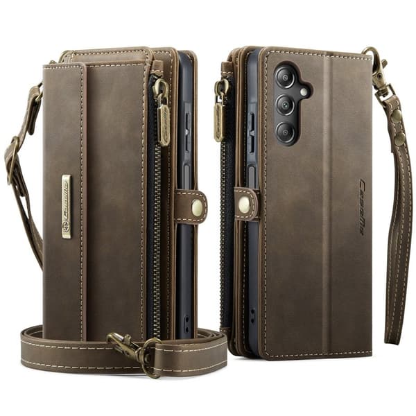 CASEME Samsung Galaxy A16 5G Plånboksfodral Konstläder Brun