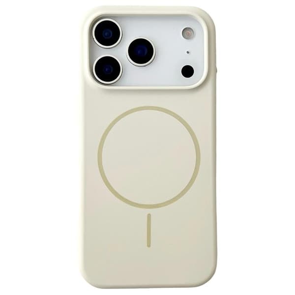 Mobilskal till iPhone 17 Pro Max MagSafe Silikon Anti Drop - Antikvit Vit