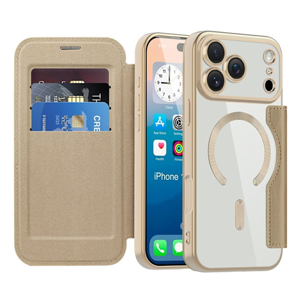 iPhone 17 Pro Max Plånboksfodral Magsafe RFID-Skydd - Guld Guld