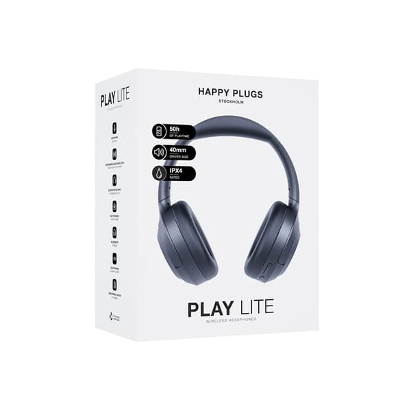 Happy Plugs Over-Ear Trådløse Øretelefoner Play Lite - Sort Black