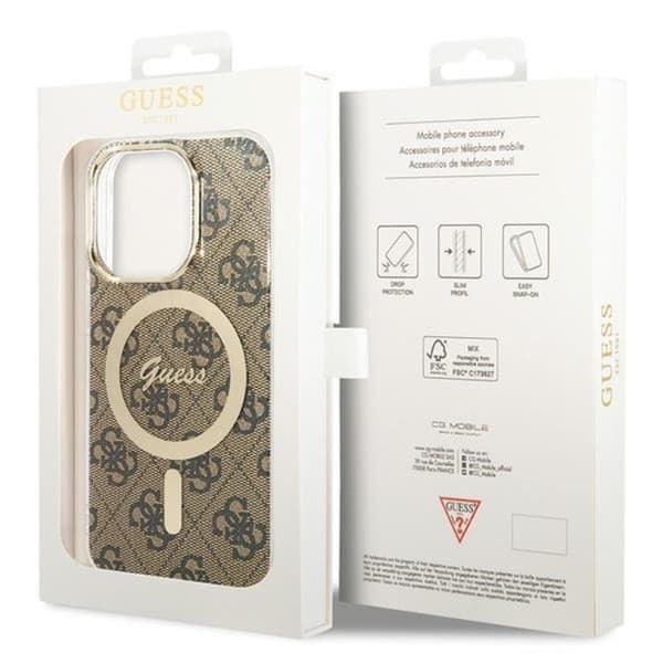 Guess Telefontaske til iPhone 15 Pro Max MagSafe IML 4G - Brun Brun