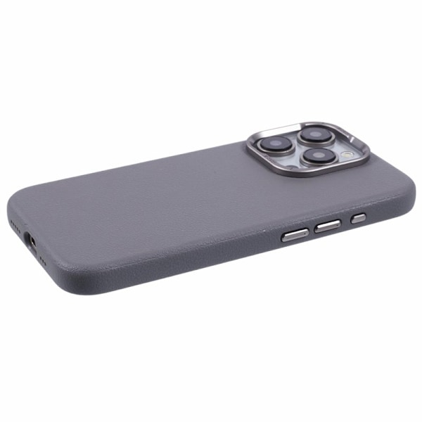 X-LEVEL Mobilskal till iPhone 15 Pro Slim PU Läder Hård PC Grå