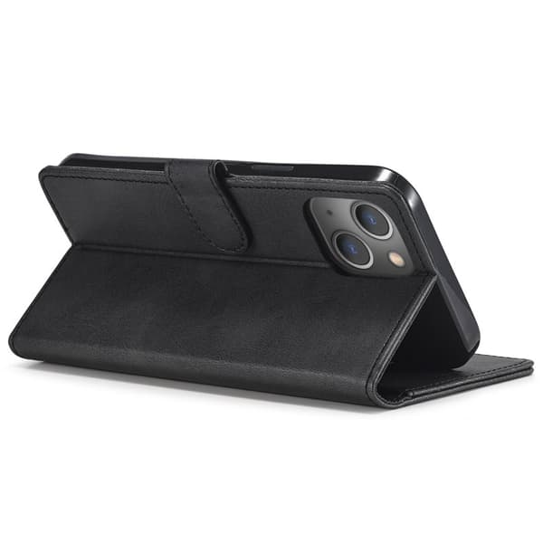 LC.IMEEKE iPhone 14 Plånboksfodral Flip Folio Konstläder - Svart