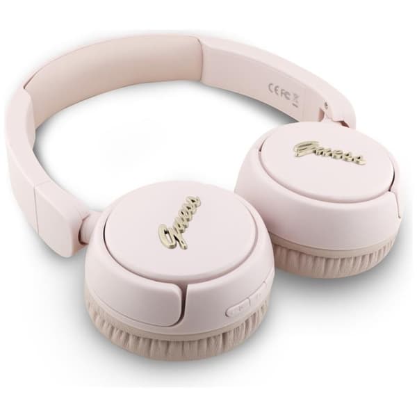 Guess Over-Ear Hovedtelefoner Bluetooth 5.3 Metal Logo Script - Lyserød Rosa