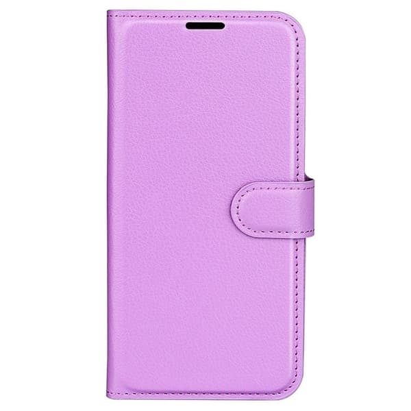 Litchi Flip iPhone 14 Plus Plånboksfodral  - Lila LilaSt