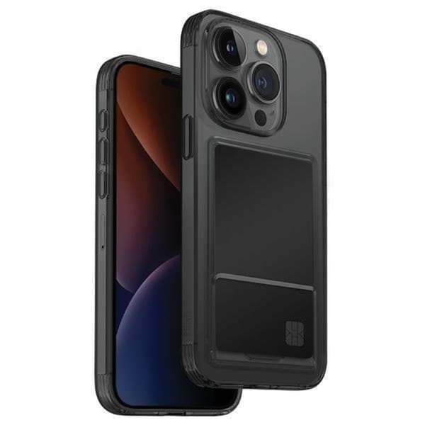 UNIQ iPhone 15 Pro Max Mobilskal Kortholder Air Fender ID - Grå Grå