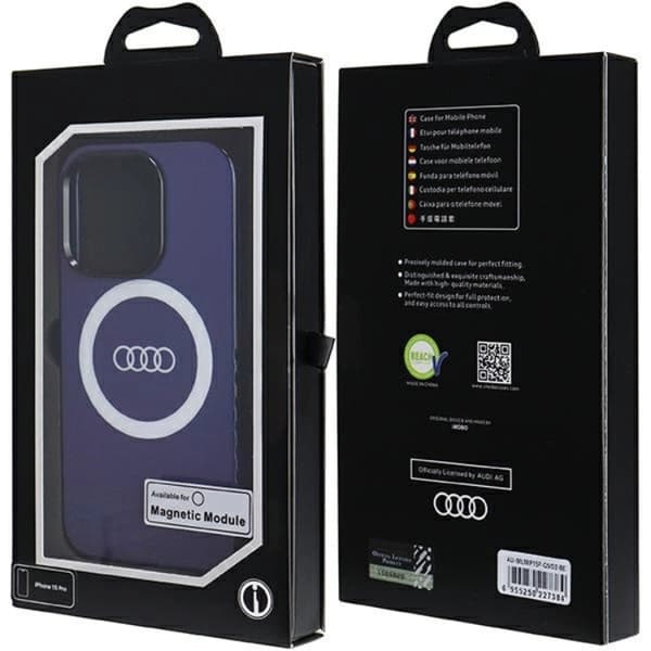 Audi Mobilskal till iPhone 15 Pro Magsafe IML Big Logo - Blå Blå