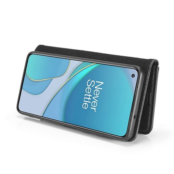 DG.MING OnePlus 8T Äkta Läder Plånboksfodral Svart