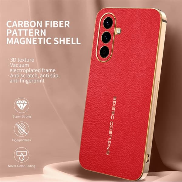 Mobilskal till Galaxy A57 Litchi Texture Anti Scratch Röd