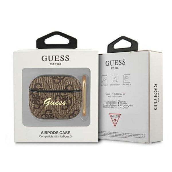 Guess 4G Script Metal Collection Skal AirPods 3 - Brun
