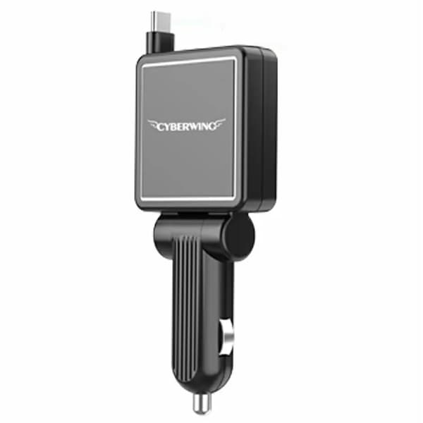 CYBERWING Billaddare med Indragbar Kabel PT-31 - Vit Vit