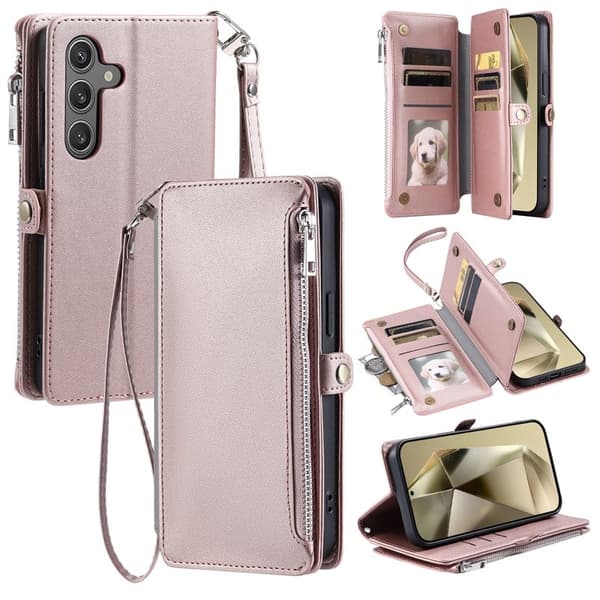 Samsung Galaxy S26 Plus Plånboksfodral TPU + Konstläder - Roséguld