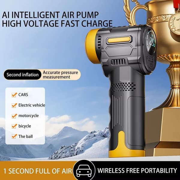 Bärbar Billuftpump Trådlös Elektrisk Däckpump med Display ST-5527