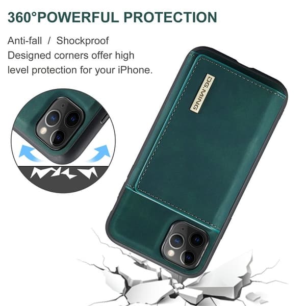 DG.MING M1 Wallet Mobilskal med Kickstand för iPhone 11 Pro - Grön