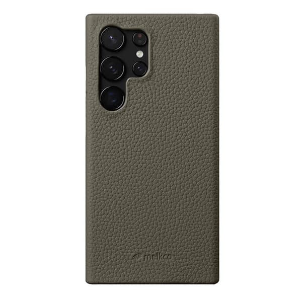 MELKCO Mobilskal till Samsung Galaxy S25 Ultra Äkta Läder Grå