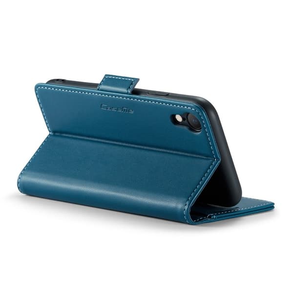 CASEME iPhone XR Plånboksfodral Konstläder RFID-Skydd Blå