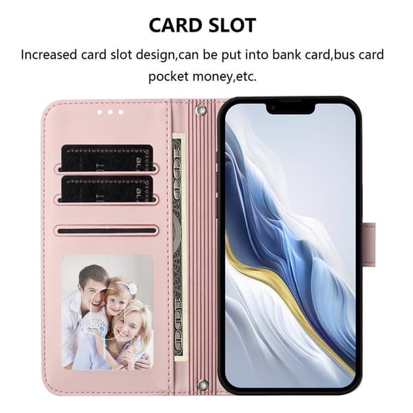 Sony Xperia 10 VII Konstläder Plånboksfodral Med Handledsrem - Rosa Rosa