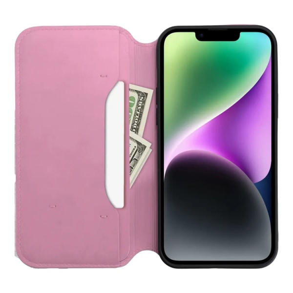 iPhone 15 Pro Max -lompakkokotelo Dual Pocket - Pinkki