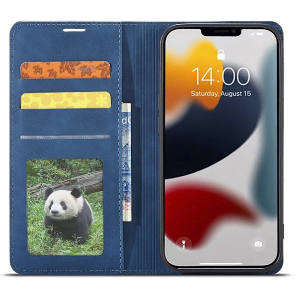 FORWENW iPhone 15 Pro Max Plånboksfodral Konstläder - Blå
