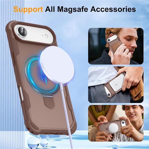 Mobilskal till iPhone Air MagSafe Kickstand Shockproof - Guld Guld
