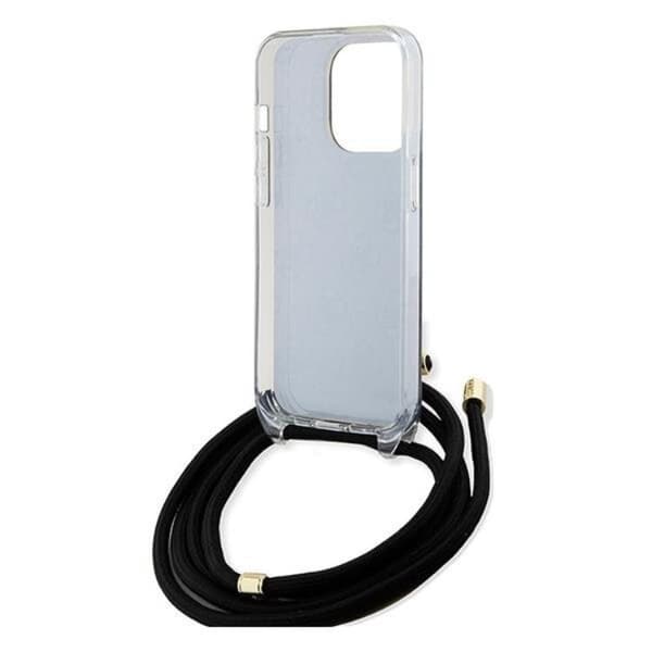 Guess iPhone 15 Pro Max Mobilskal Crossbody Cord 4G Print - Musta Black