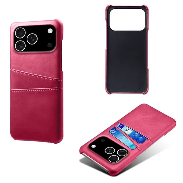 Mobilskal till iPhone 17 Pro Max Korthållare Dual - Rosé Rosa