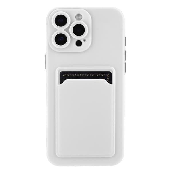 Mobilskal till iPhone 16 Pro Max Korthållare TPU - Vit Vit