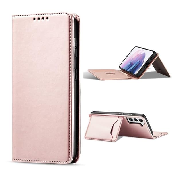 Galaxy S22 Plus Plånboksfodral Magnet Stand - Rosa Rosa