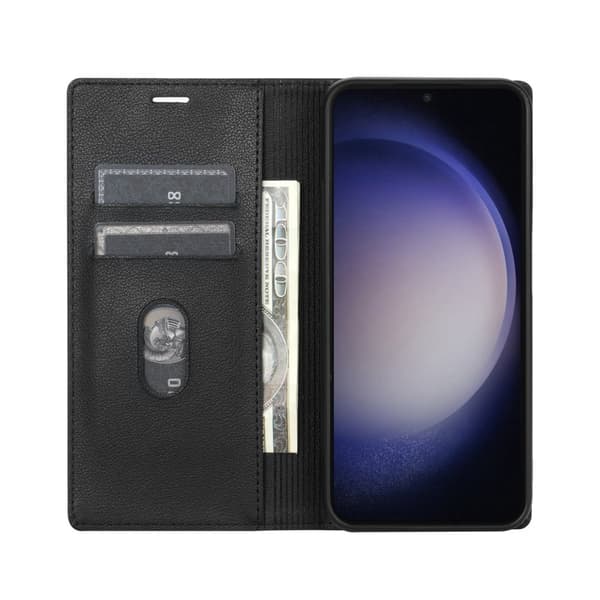 Samsung Galaxy S26 Plus Plånboksfodral Magnetisk Stängning Konstläder - Svart