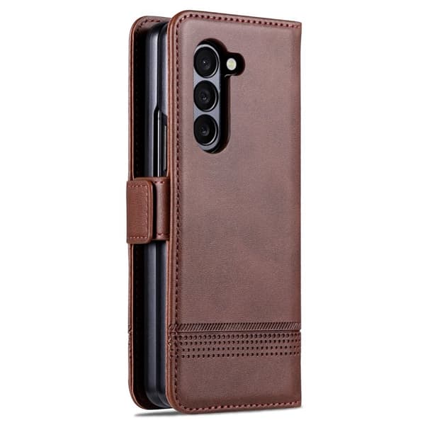 AZNS Samsung Galaxy Z Fold6 Plånboksfodral Konstläder - Brun
