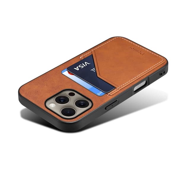DENIOR Mobilskal till iPhone 16 Pro PU Läder + TPU + PC - Brun