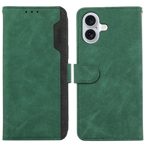 ABEEL iPhone 16 Plus Plånboksfodral RFID-Skydd Grön