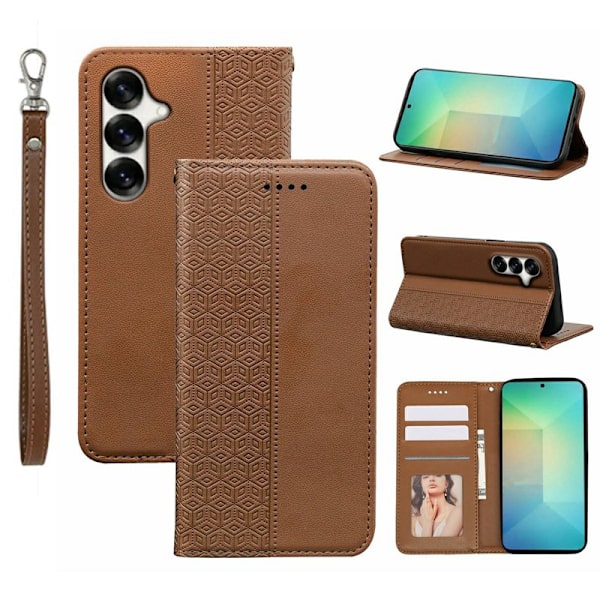 Plånboksfodral för Samsung Galaxy S26 Plus Konstläder - Brun