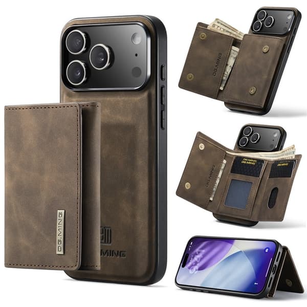 DG.MING M1 Series Mobilskal till iPhone 17 Pro Max Kickstand Brun