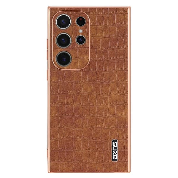 AZNS Samsung Galaxy S23 Ultra Plånboksfodral Konstläder - Brun