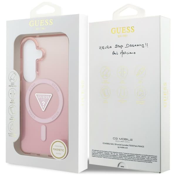 Guess Mobilskal För Galaxy S26 MagSafe IML Gradient Triangle - Rosa Rosa