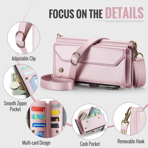 CASEME Plånboksfodral Konstläder för Samsung Galaxy A55 5G - Rosa