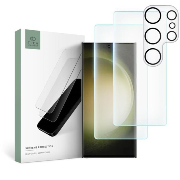 [3-Pack] Tech-Protect Galaxy S23 Ultra Camera Lens Protector i hærdet