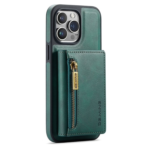 DG.MING iPhone 12/12 Pro Konstläder Plånboksfodral Tri-fold Grön