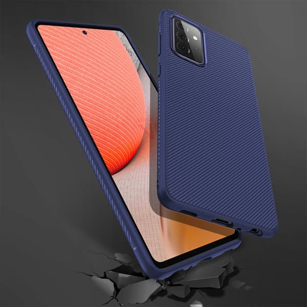 Twill Texture flexicase skal till Galaxy A72 5G - Blå Blå
