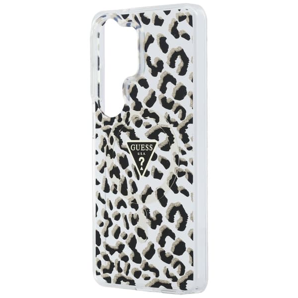 Guess Mobilskal För Galaxy S26 Ultra MagSafe IML Leopard Print Triangle Svart