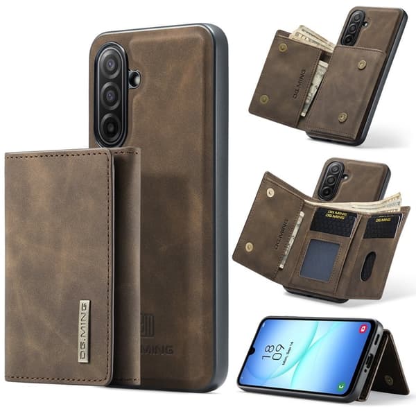 DG.MING Samsung Galaxy A17 5G Konstläder Plånboksfodral Brun